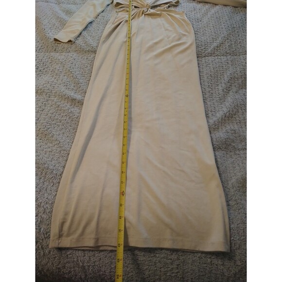 Torn By Ronnie Cobo Maxi Long Sleeve Tan Dress Sm Boho Sexy Beachy Hippie - Picture 7 of 11